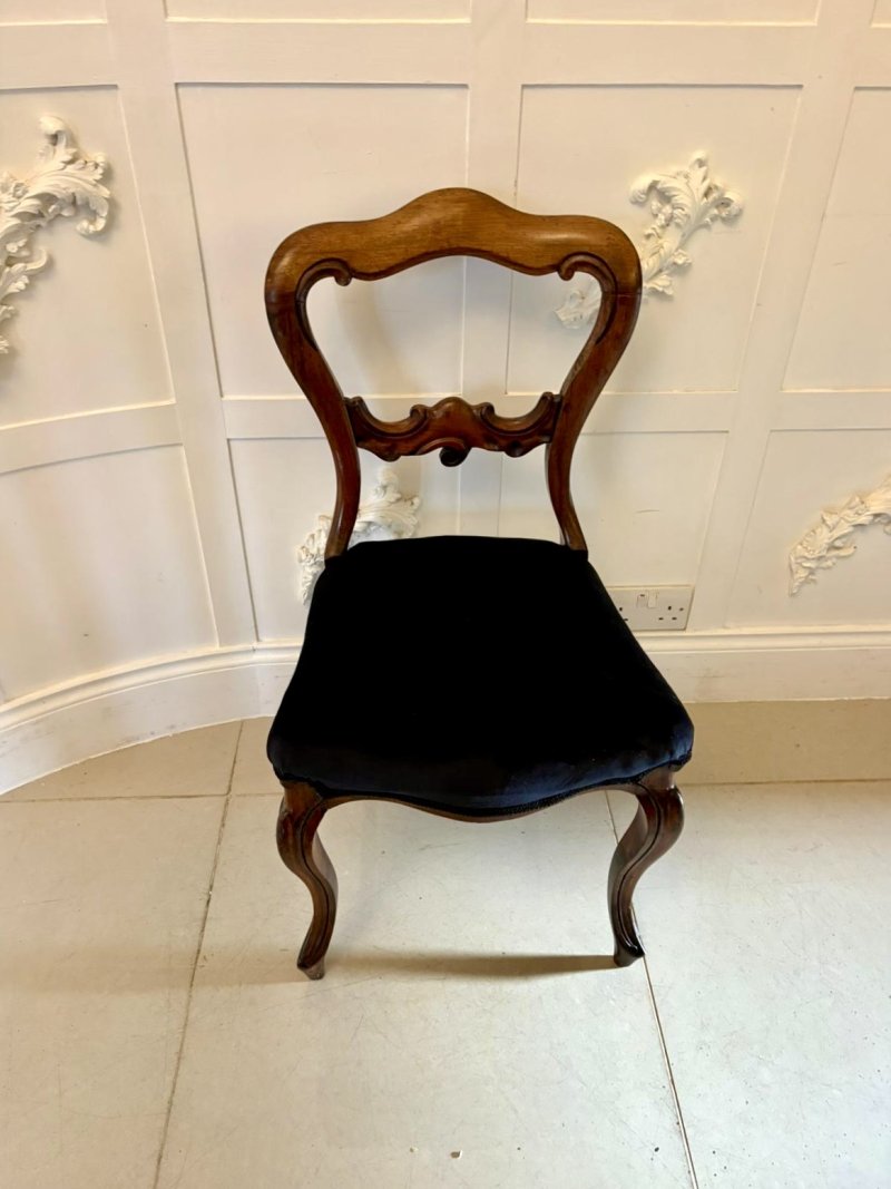 Antique Set of Six Quality Victorian Rosewood Balloon Back Dining Chairs